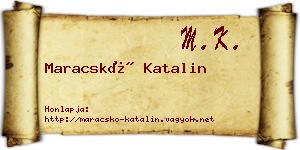 Maracskó Katalin névjegykártya